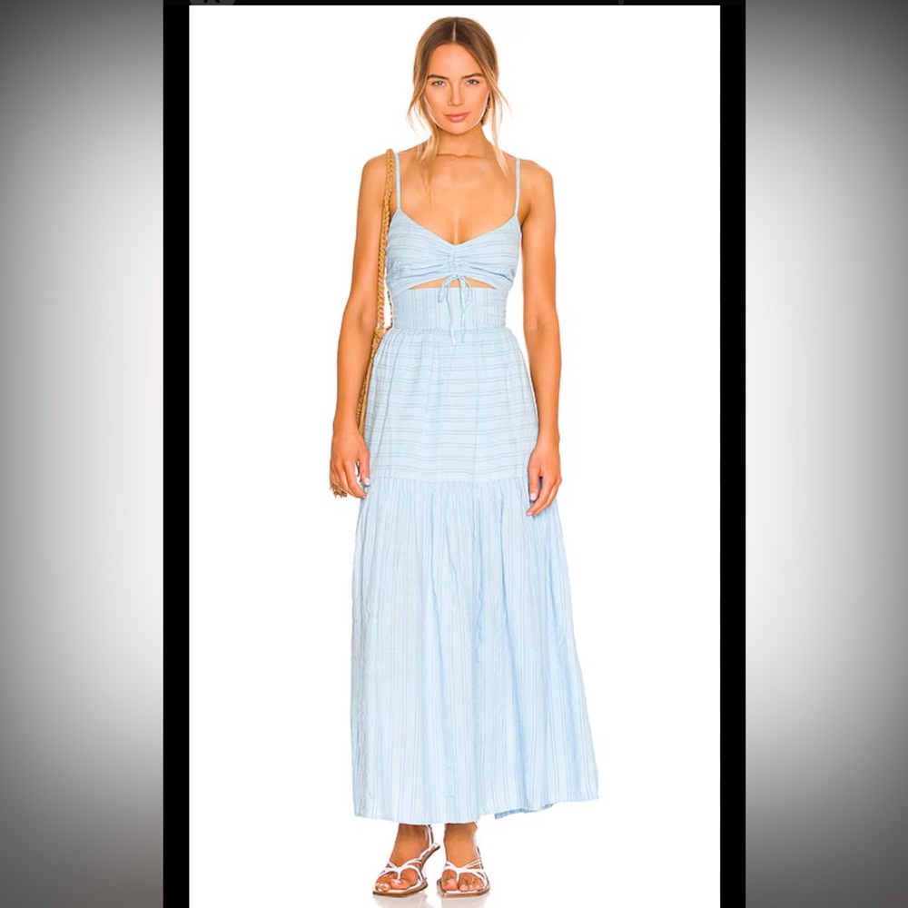 L*Space Blue Spaghetti Strap Sundress Maxi